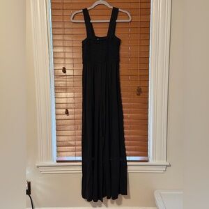 Free People Black Smocked Bodice Jumpsuit size S
